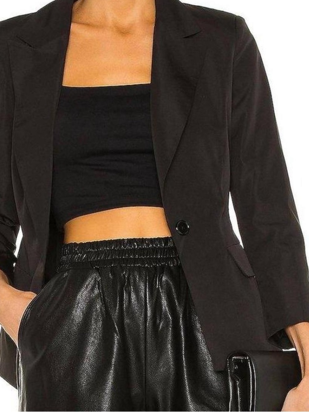 Amanda Uprichard Black Single-Button Blazer